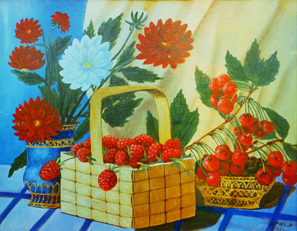 «Полуниці». 1969. Полотно, олія Полуниця